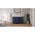 Jeffrey Alexander 48In. Hale Blue Katara Vanity, Lavante Cultured Mrbl Vessel Vanity Top, Integrated Rectangle Bowl VKITKAT48BLLAR